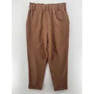 Women's SO By Kohls Size Large Juniors Pull on Dark Khaki Tapered High Waist